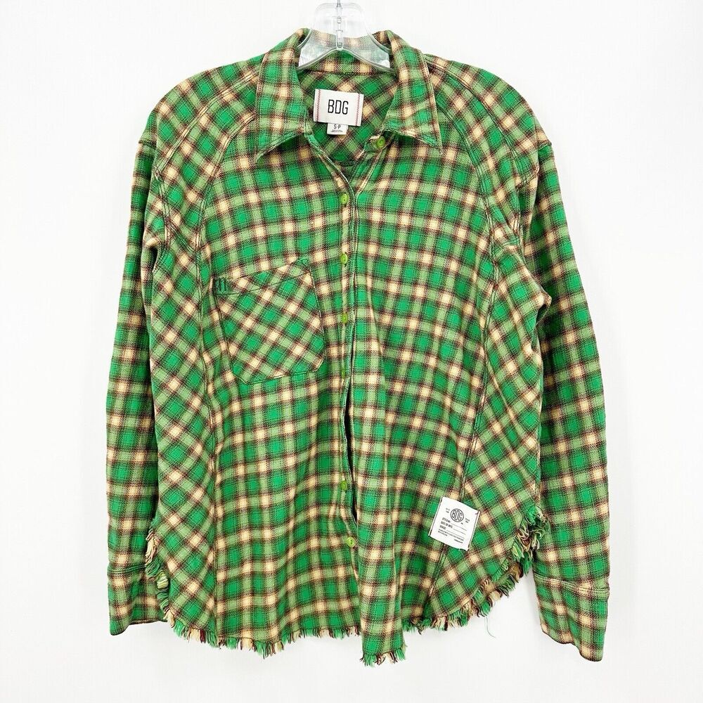 BDG Urban Outfitters Womens‎ Plaid Shirt S Green Grunge Streetwear Boho Casual
